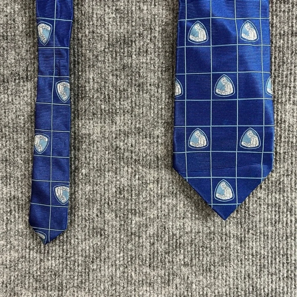 American Pediatric Surgical Association Silk Tie Blue Grid Crest Logo APSA